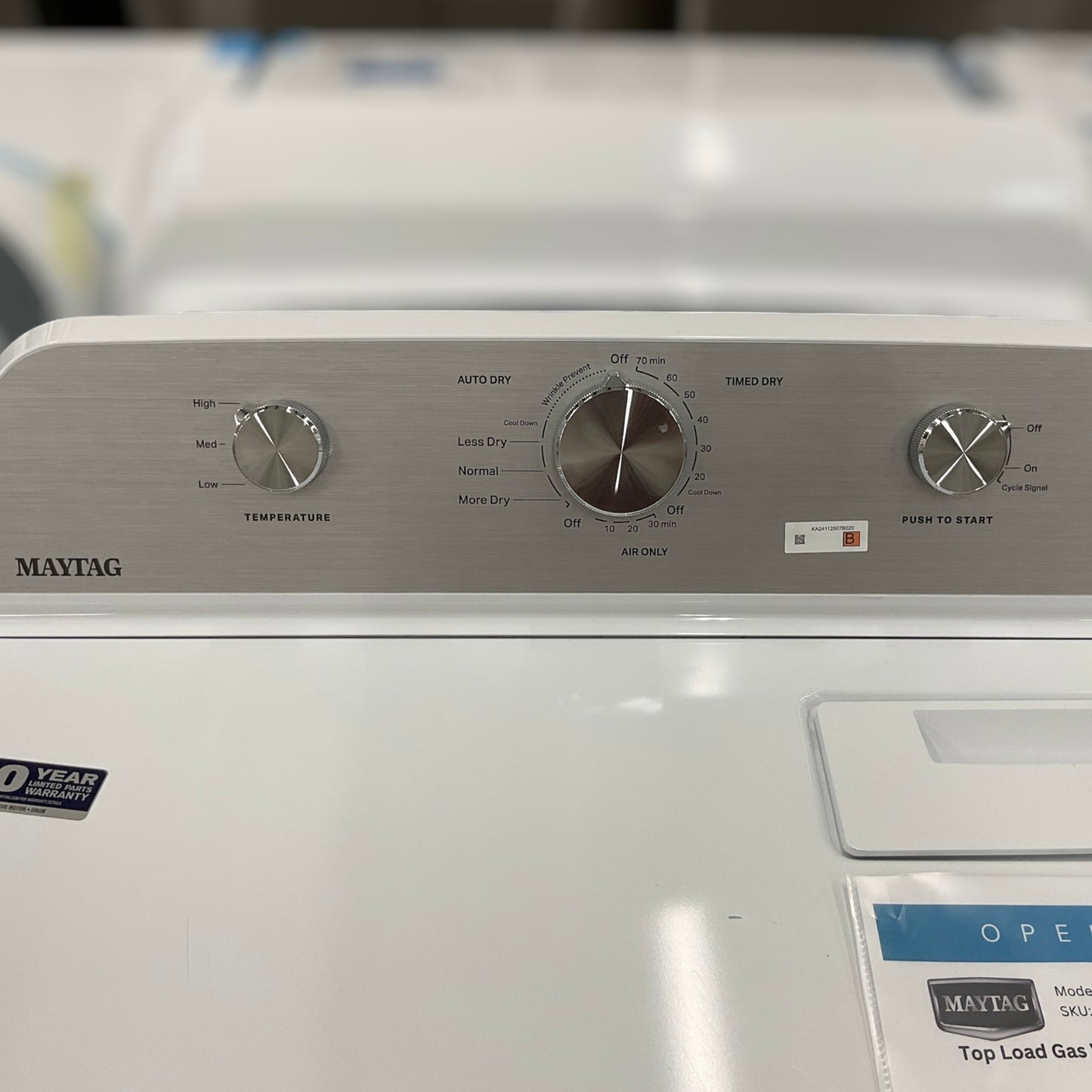 *OF*New, Open Box: Maytag Gas Wrinkle Prevent Dryer - 7.0 cu. ft. - 65CAO315