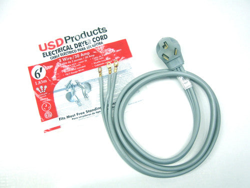 6ft 3 Prong 30amp Dryer Cord