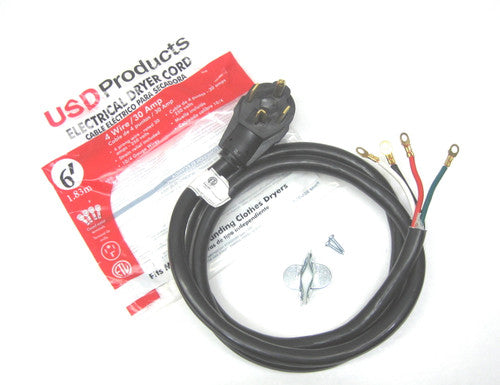 6ft 4 Prong 30amp Dryer Cord