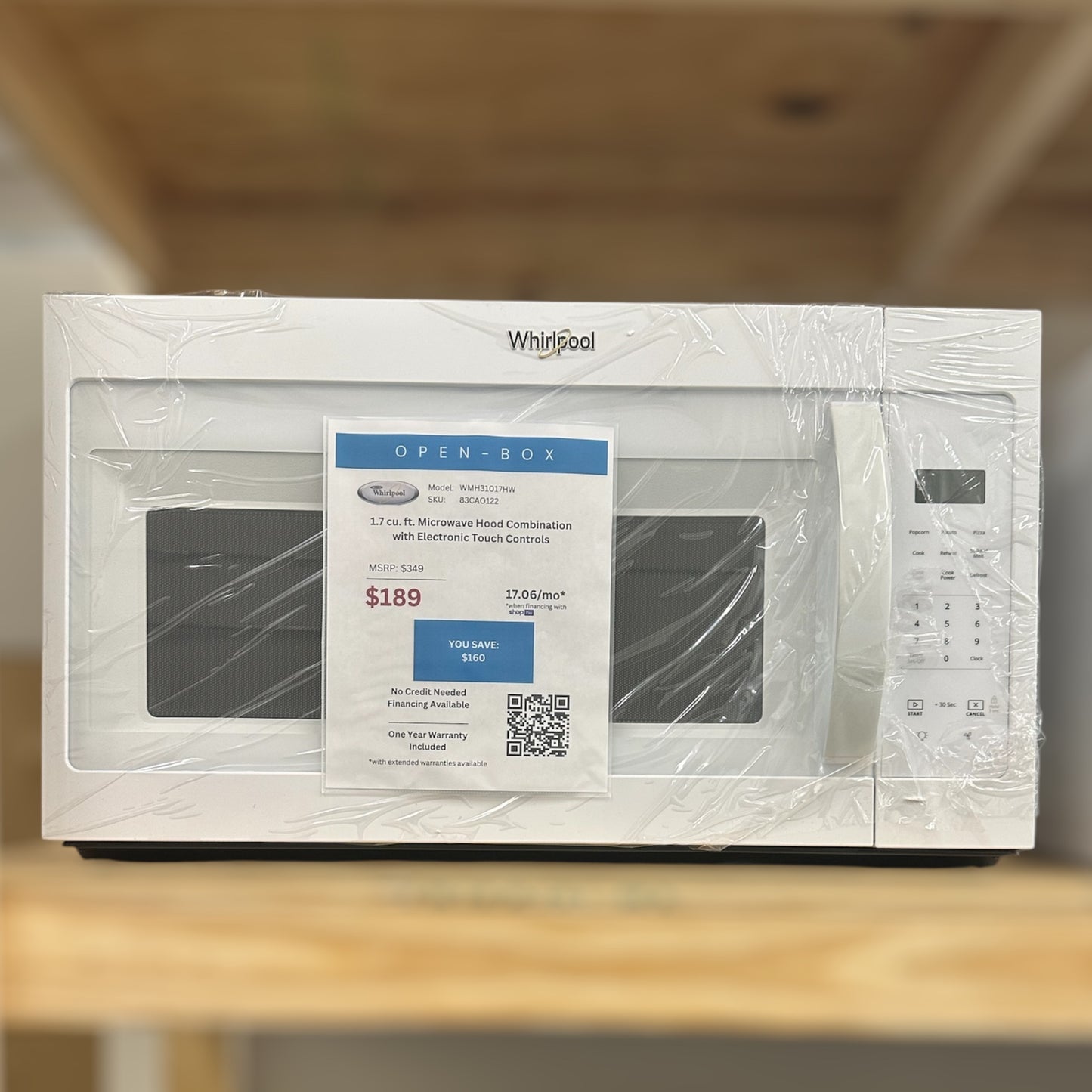 Whirlpool 1.7 cu. ft. Microwave Hood Combination with Electronic Touch Controls - 83CAO122 - WMH31017HW