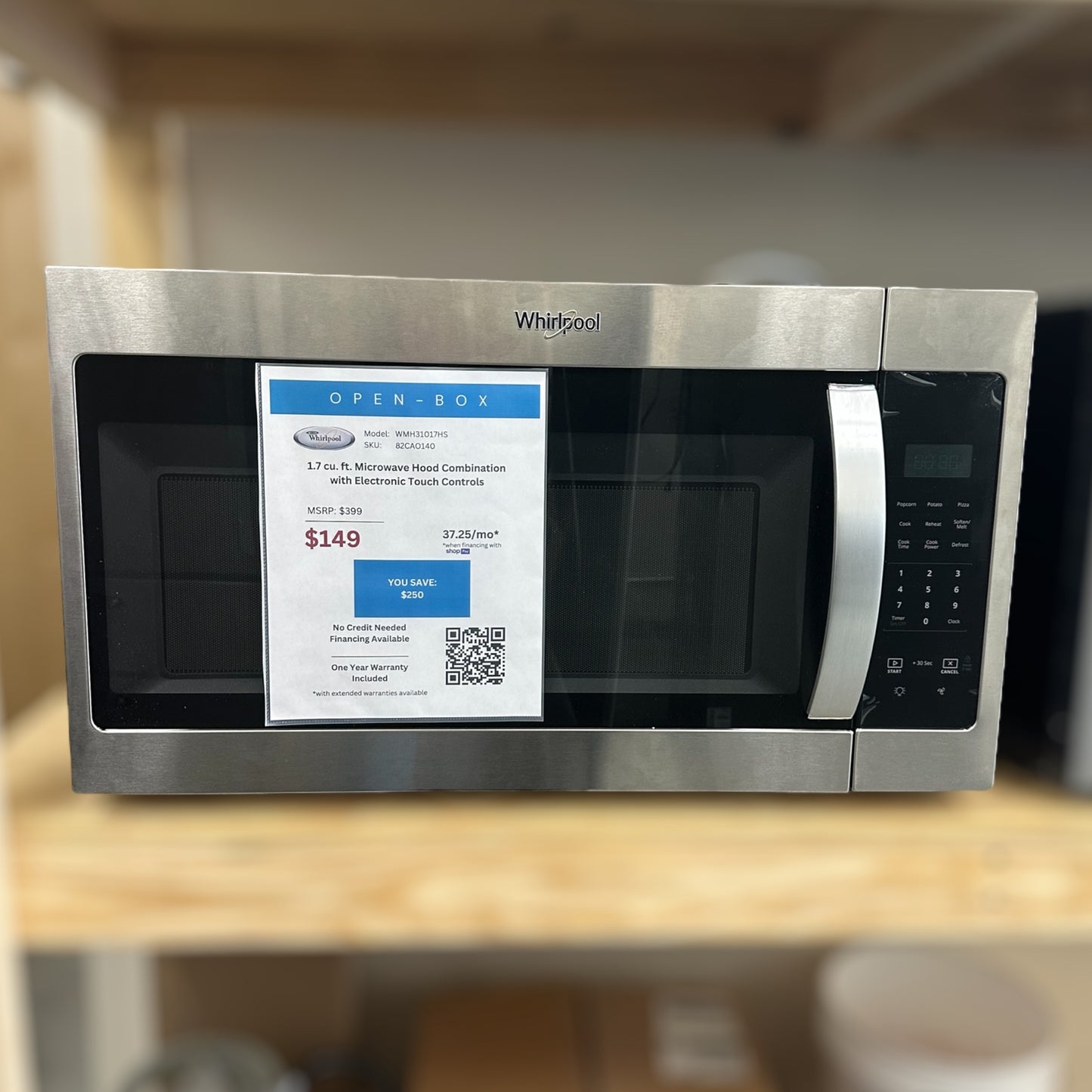 Whirlpool 1.7 cu. ft. Microwave Hood Combination with Electronic Touch Controls - 82CAO140 - WMH31017HS