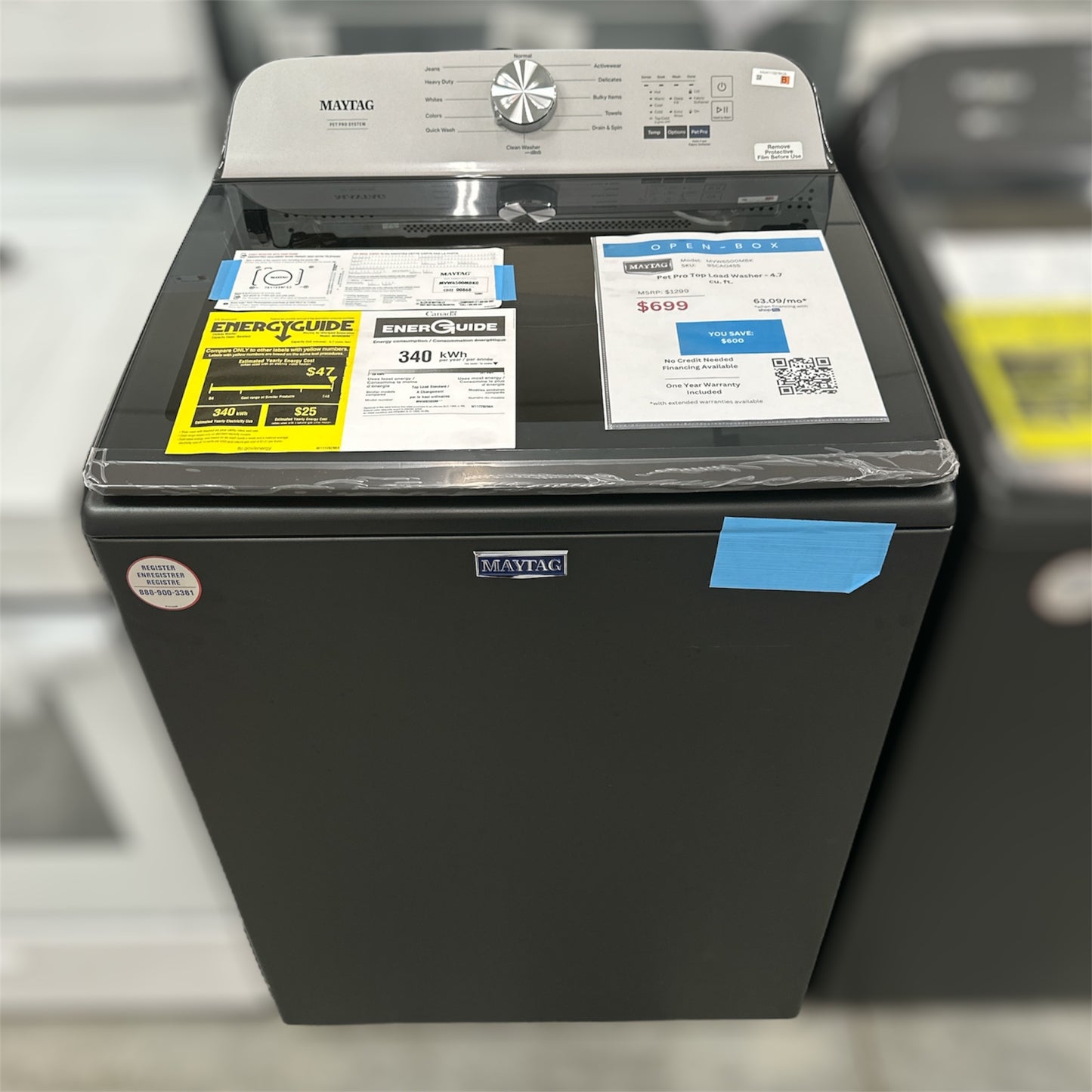 New, Open Box: Maytag Pet Pro Top Load Washer - 4.7 cu. ft. - 95CAO455