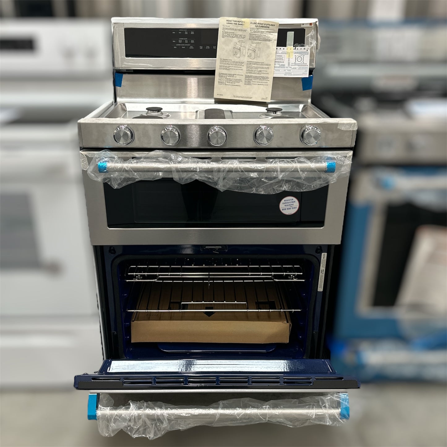 KitchenAid 30-Inch 5 Burner Gas Double Oven Convection Range - 44CAO875 - KFGD500ESS