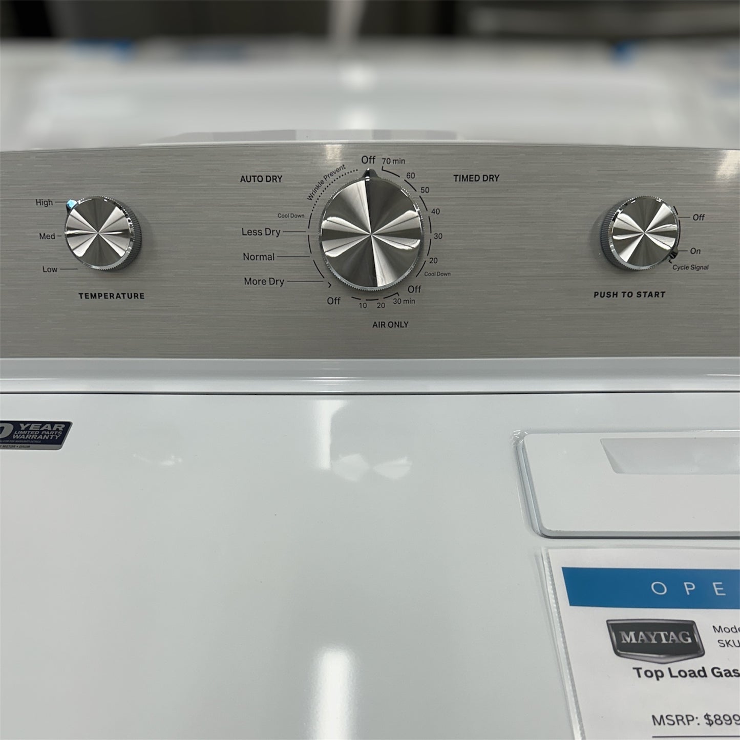 *OF*New, Open Box: Maytag Gas Wrinkle Prevent Dryer - 7.0 cu. ft. - 63CAO315