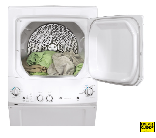 GE- GUD27ESSMWW - 27 Inch Electric Laundry Center - White