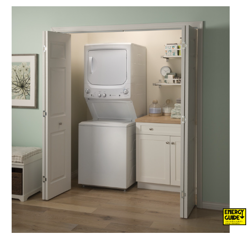 GE- GUD27ESSMWW - 27 Inch Electric Laundry Center - White