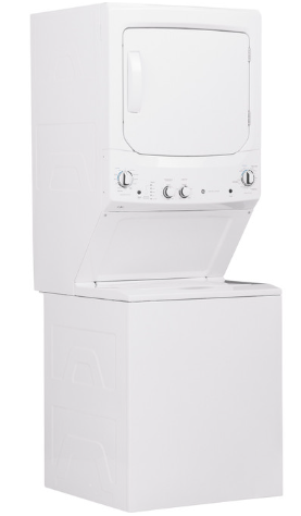 GE- GUD27ESSMWW - 27 Inch Electric Laundry Center - White