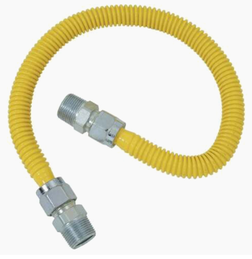 Gas Range Yellow SS Flex Connector Install Kit
