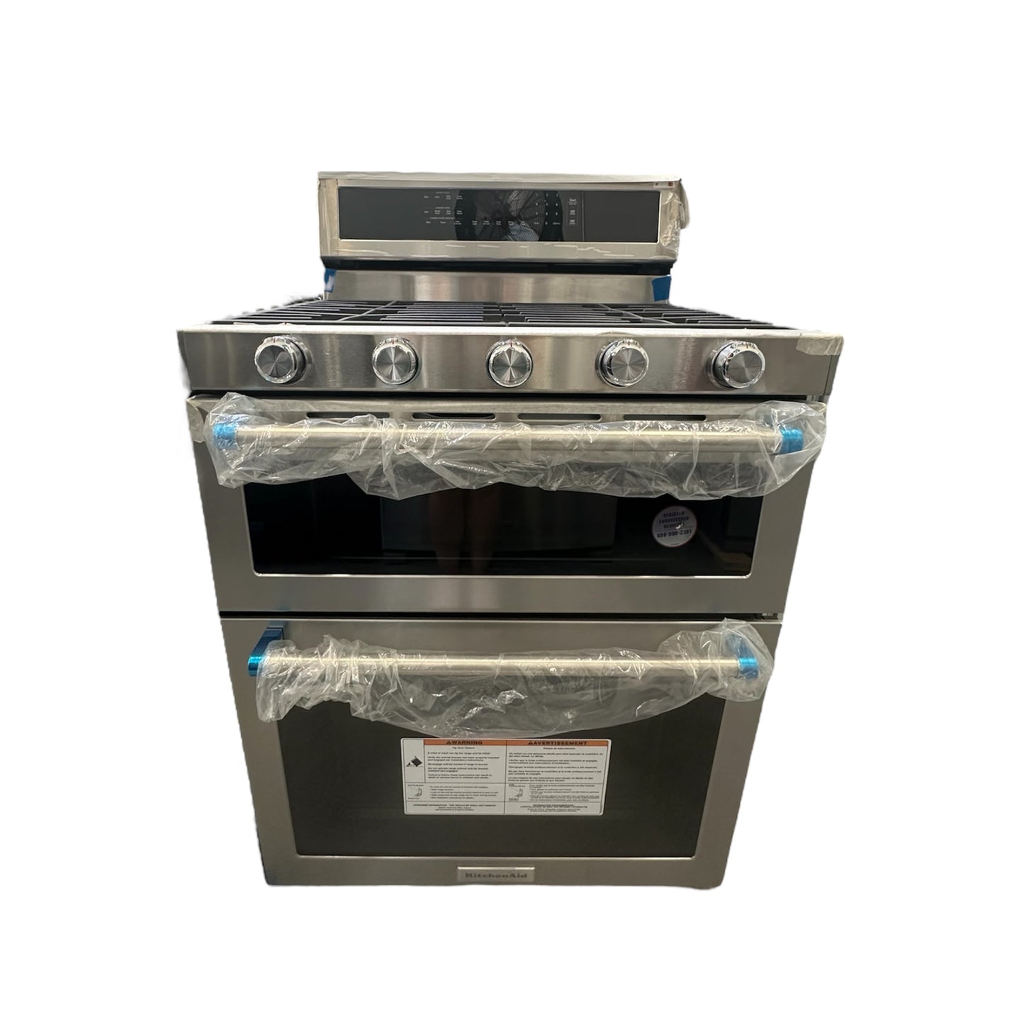 KitchenAid - KFGD500ESS - 30” 5-Burner Gas Double Oven Convection Range
