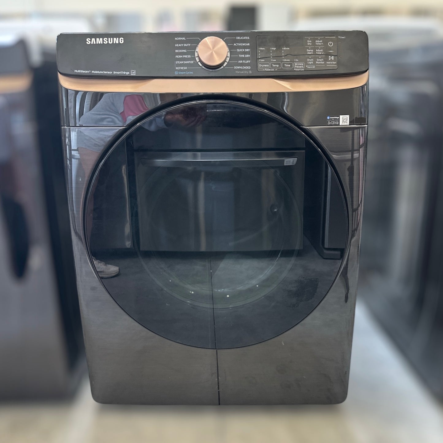 Samsung - WF50BG8300AVUS - 5.0 cu. ft. Extra Large Capacity Smart Front Load Washer with Steam & DVG50BG8300VA3 - 7.5 Cu Ft Smart Gas Dryer – Brushed Black