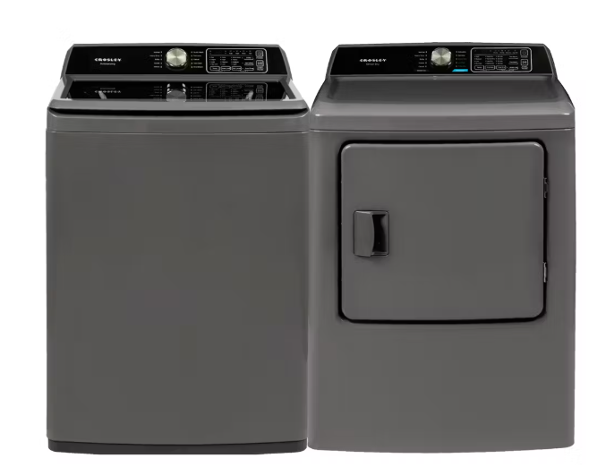 New, In Box: Crosley 4.1 cu. ft Top Load Washer & 6.7 cu. ft. Electric Dryer - Onyx - CWM41154DX & CDME70105DX