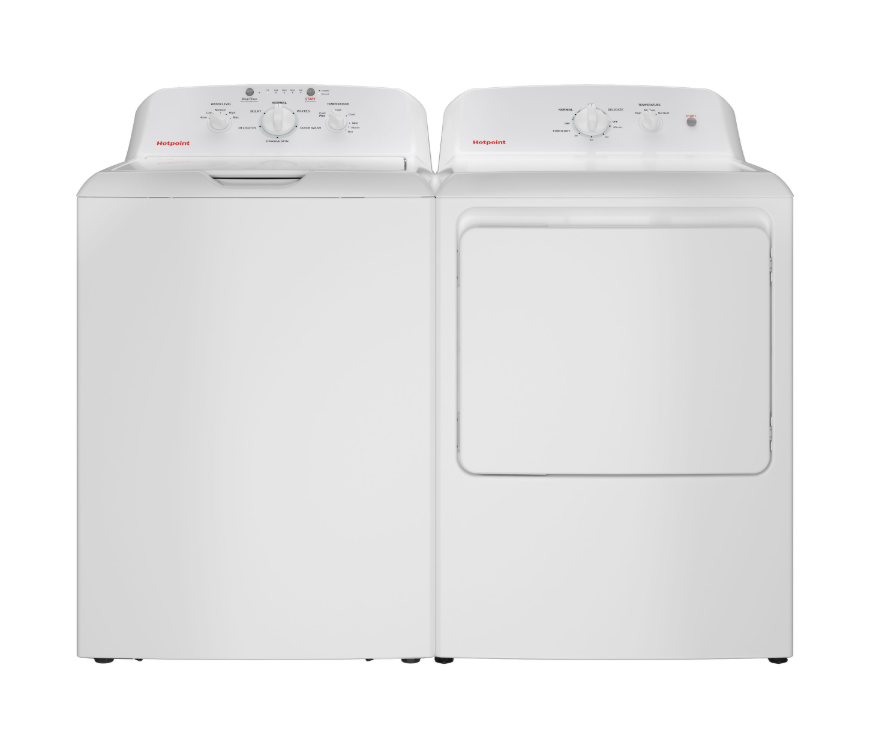 New, In Box: Hotpoint® 4.0 cu. ft. Capacity Washer & Hotpoint® 6.2 cu. ft. Capacity Electric Dryer - HTW265ASWWW & HTX26EASWWW