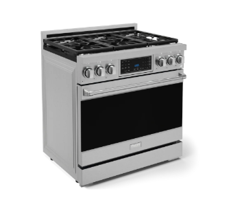 THOR - RSG36 - 36" Gordon Ramsay Series Professional Gas Range with Tilt Panel Touch Control In Stainless Steel