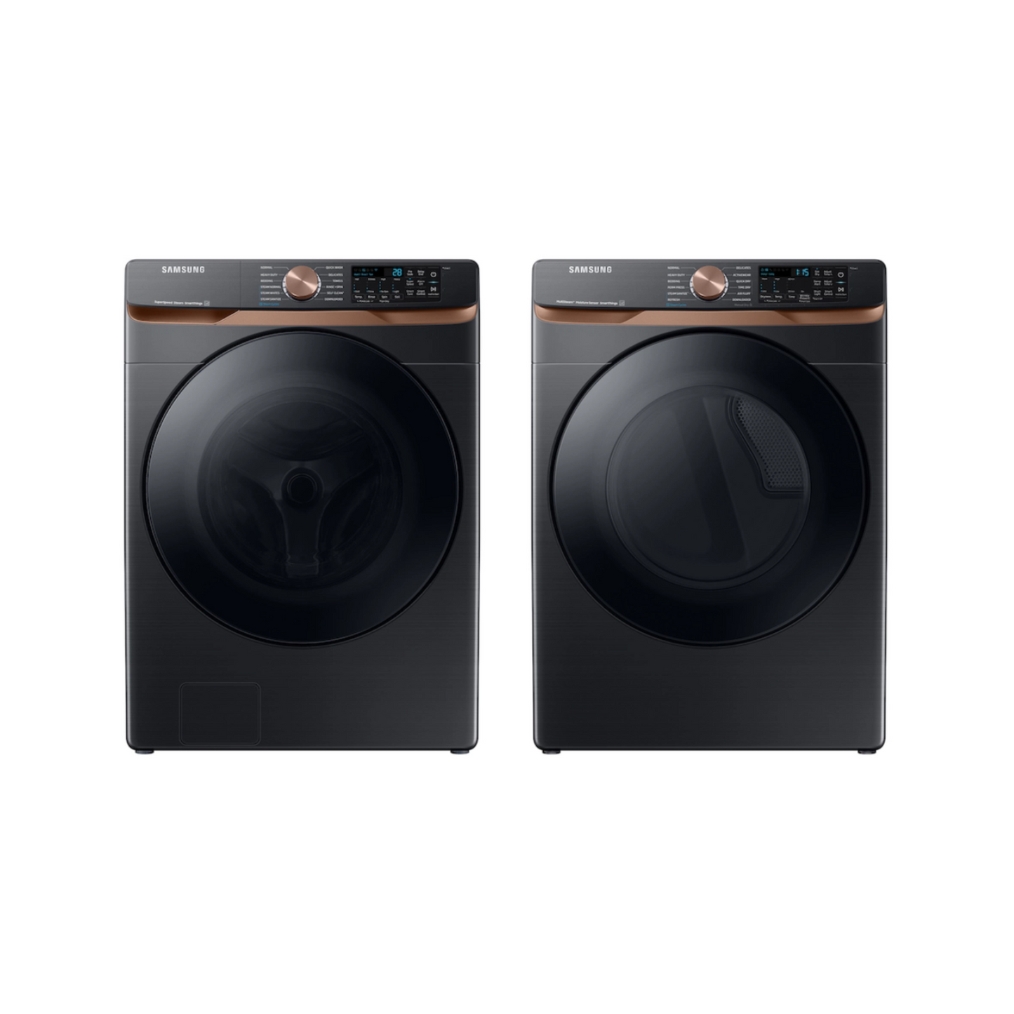 Samsung - WF50BG8300AVUS - 5.0 cu. ft. Extra Large Capacity Smart Front Load Washer with Steam & DVG50BG8300VA3 - 7.5 Cu Ft Smart Gas Dryer – Brushed Black