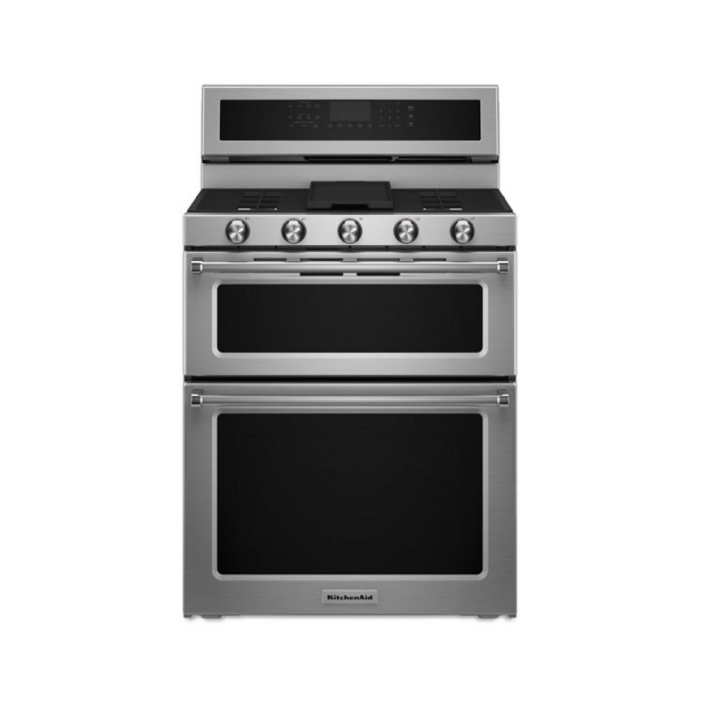 KitchenAid - KFGD500ESS - 30” 5-Burner Gas Double Oven Convection Range