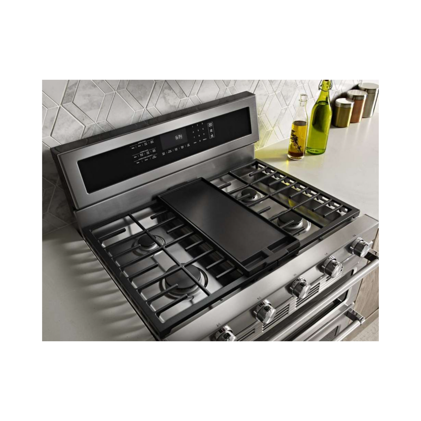 KitchenAid - KFGD500ESS - 30” 5-Burner Gas Double Oven Convection Range