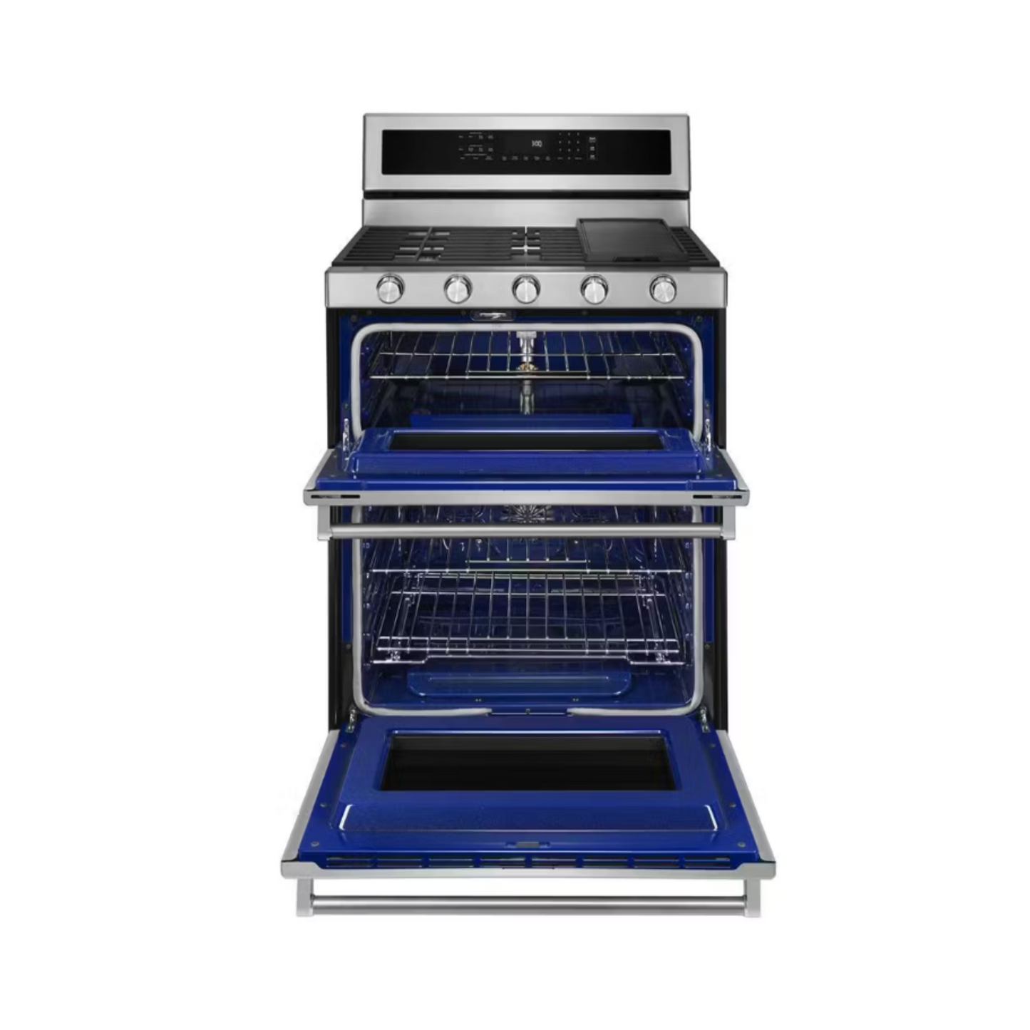 KitchenAid - KFGD500ESS - 30” 5-Burner Gas Double Oven Convection Range
