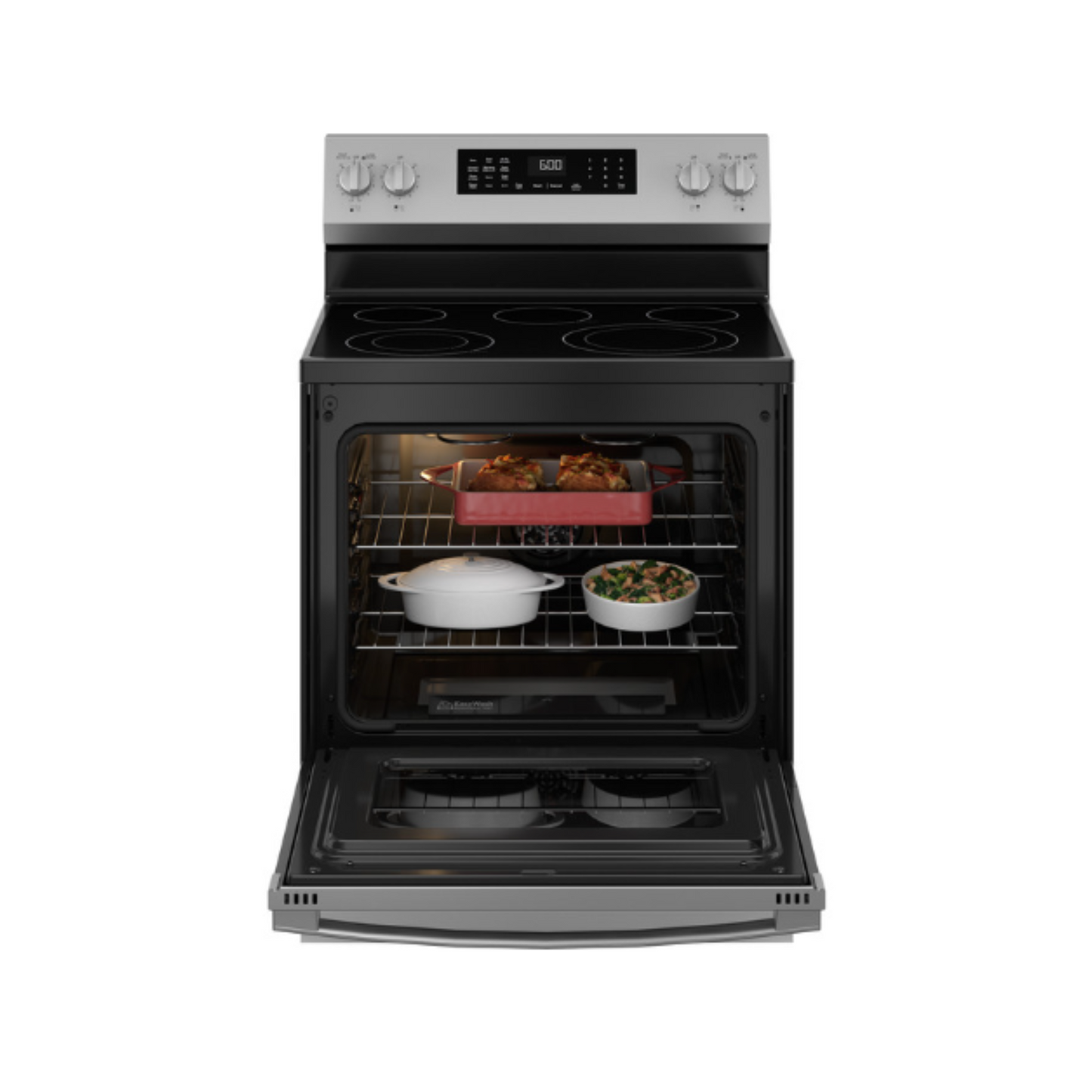 GE - GRF600AV1SS - 30” Free-Standing Electric Convection Range with No PreHeat Airfry & Easy Wash Oven Tray