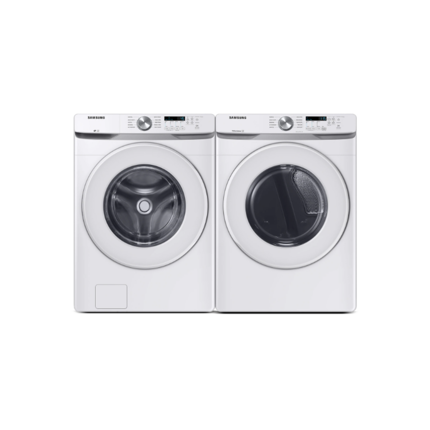 Samsung - WF45T6000AW/A5 – 4.5 Cu. Ft. Front Load Washer with Vibration Reduction Technology+ & DVE45T6000W/A3 – 7.5 Cu. Ft. Electric Dryer with Sensor Dry