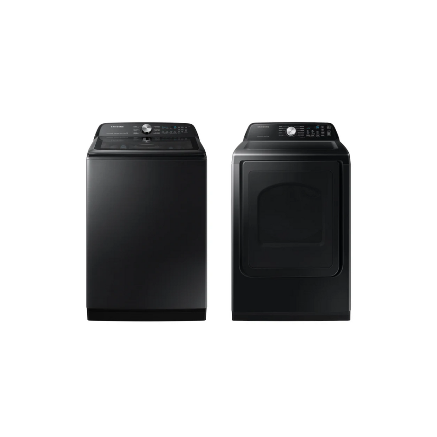 Samsung - WA52DG5500AVUS – 5.2 Cu. Ft. Smart Top Load Washer with Super Speed Wash and Active WaterJet & Samsung - DVE55CG7100V – 7.4 Cu. Ft. Smart Electric Dryer with Sensor Dry