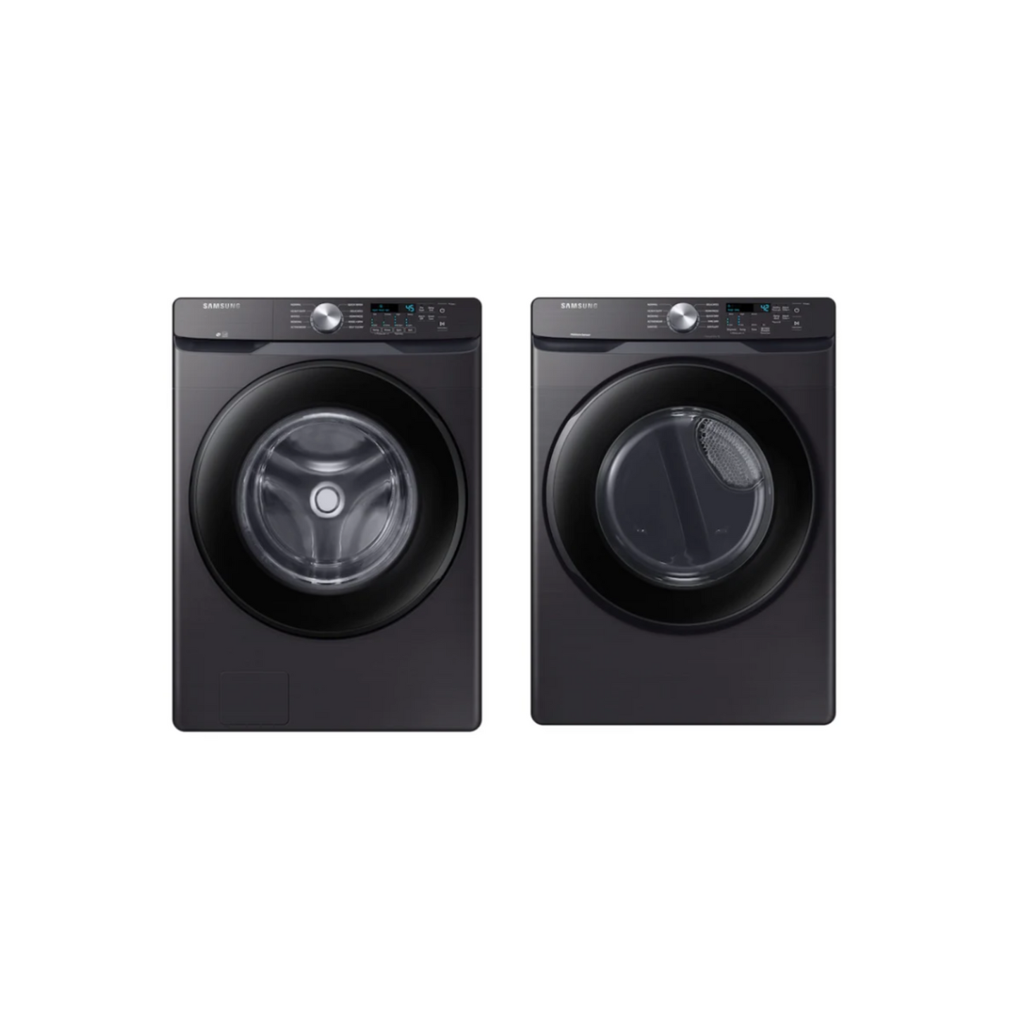Samsung - WF45T6000AV/A5 – 4.5 Cu. Ft. Front Load Washer with Vibration Reduction Technology+ & DVE45T6000V/A3 – 7.5 Cu. Ft. Electric Dryer with Sensor Dry