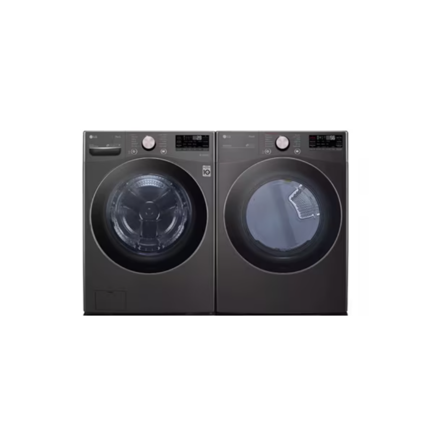 LG - WM4000HBA - 4.5 cu. ft. Ultra Large Capacity Front Load Washer & DLEX4000B - 7.4 cu. ft. Ultra Large Capacity Smart wi-fi Enabled Front Load Electric Dryer