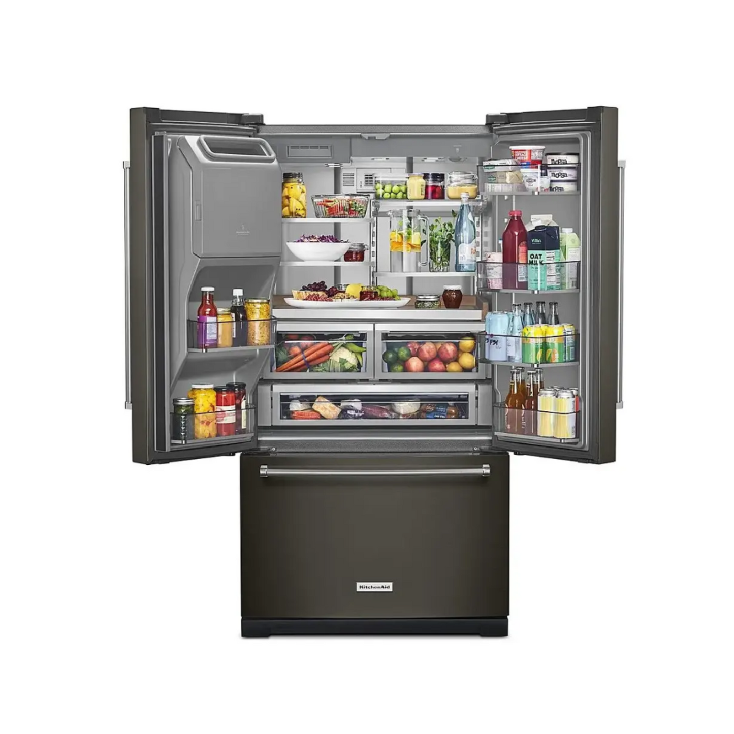KitchenAid - KRFF577KBS - 26.8 Cu. Ft. Standard-Depth French Door Refrigerator with Exterior Ice and Water Dispenser