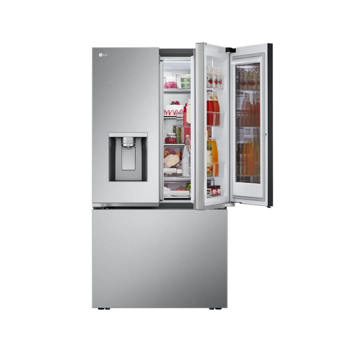 LG - LRYKC2606S - 26 cu. ft. Counter-Depth French Door Refrigerator - Stainless Steel