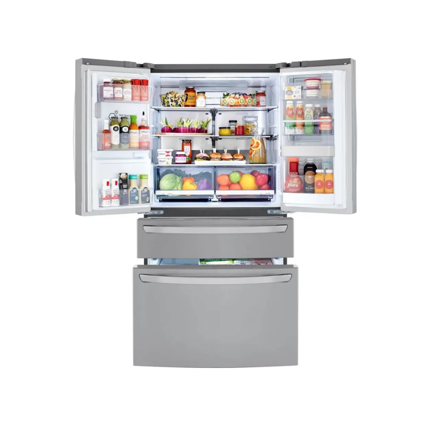 LG - LRMDS3006S - 30 cu. ft. 36-inch Wide French Door Refrigerator - Stainless Steel