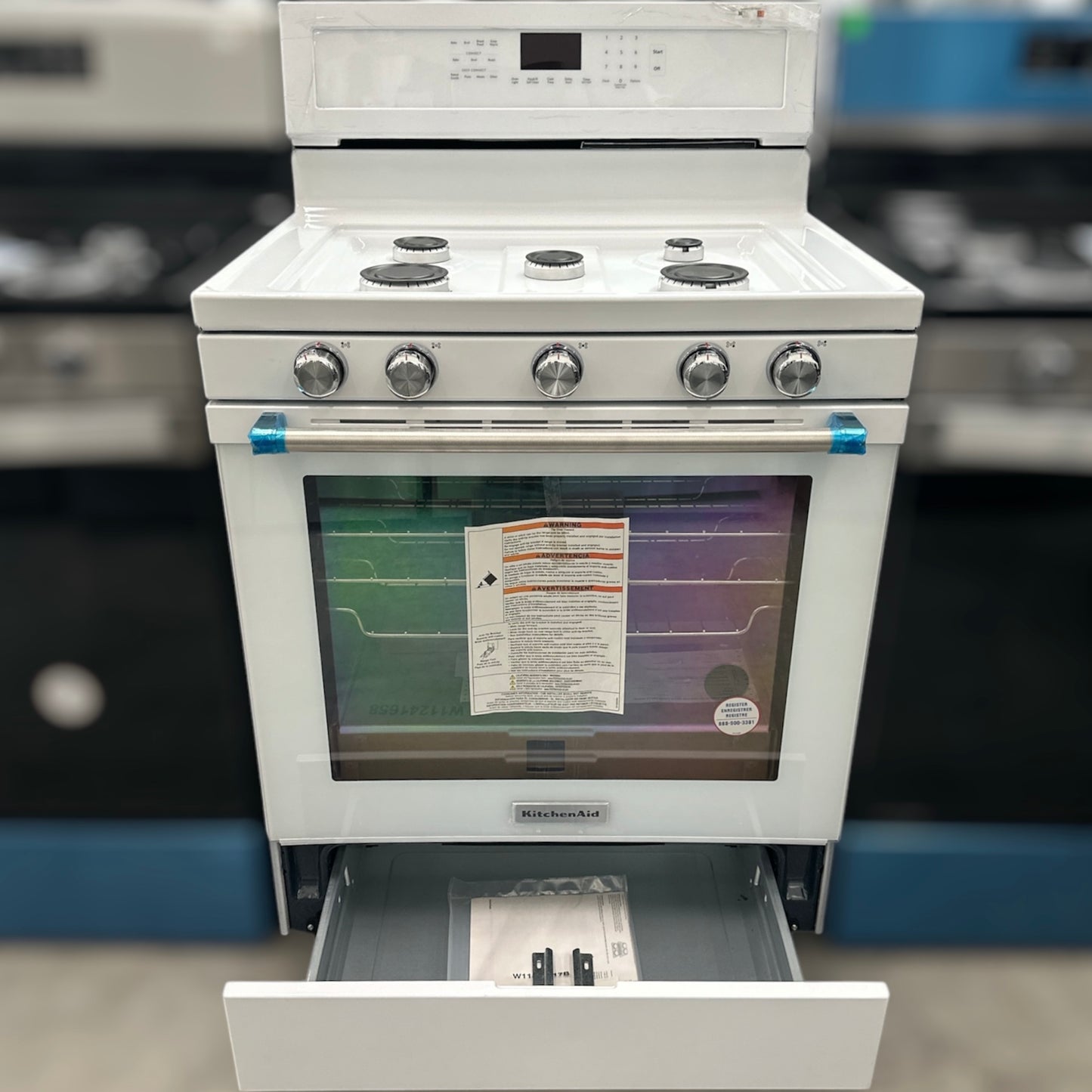 Open Box: KitchenAid 30-Inch 5-Burner Gas Convection Range - 71CAO595