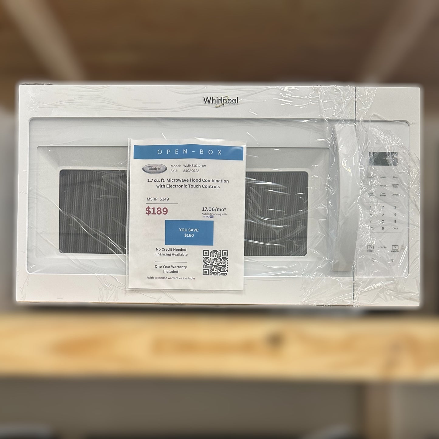 Whirlpool 1.7 cu. ft. Microwave Hood Combination with Electronic Touch Controls - 84CAO122 - WMH31017HW