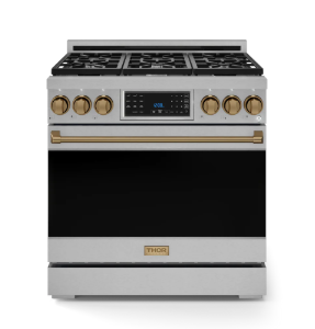 THOR - RSG36 - 36" Gordon Ramsay Series  Professional Gas Range with Tilt Panel Touch Control In Stainless Steel