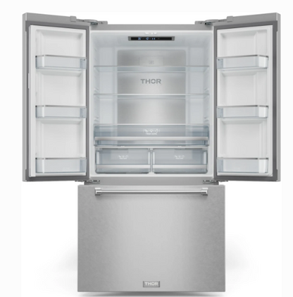 THOR- RF3621CTD99 - 36" Gordon Ramsay Series 20.3 Cu Ft French Door Counter Depth Refrigerator With Ice Maker in Stainless Steel