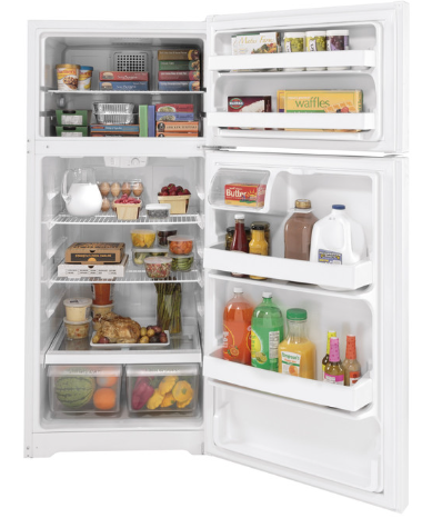 GE - GTS17DTNRWW - 16.6 Cu. Ft. Top‑Freezer Refrigerator – White