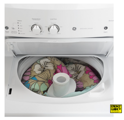 GE- GUD27ESSMWW -  27 Inch Electric Laundry Center - White