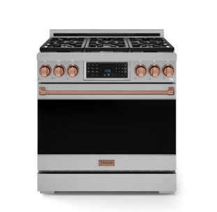 THOR - RSG36 - 36" Gordon Ramsay Series  Professional Gas Range with Tilt Panel Touch Control In Stainless Steel