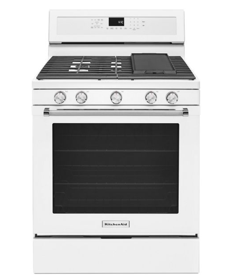 Open Box: KitchenAid 30-Inch 5-Burner Gas Convection Range - 71CAO595