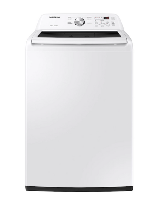 New, In Box: Samsung  4.5 cu. ft. Top Load Washer with Vibration Reduction Technology+ in White - WA45T3200AW