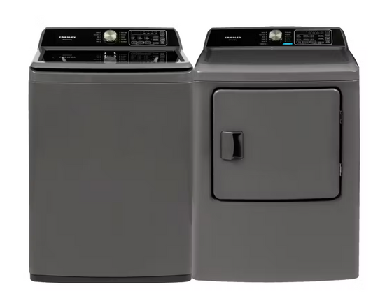 New, In Box: Crosley 4.1 cu. ft Top Load Washer & 6.7 cu. ft. Electric Dryer - Onyx - CWM41154DX & CDME70105DX