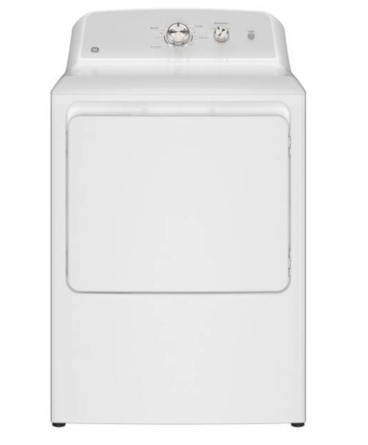New, In Box: GE® 7.2 cu. ft. Capacity Electric Dryer with Up To 120 ft. Venting and Reversible Doo r- GTD38EASWWS