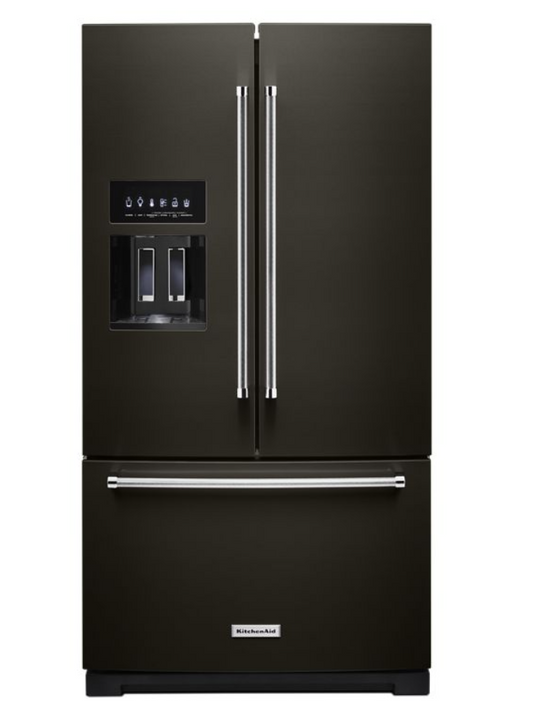 KitchenAid 26.8 Cu. Ft. Standard-Depth French Door Refrigerator with Exterior Ice and Water Dispenser - 116CAO1272 - KRFF577KBS