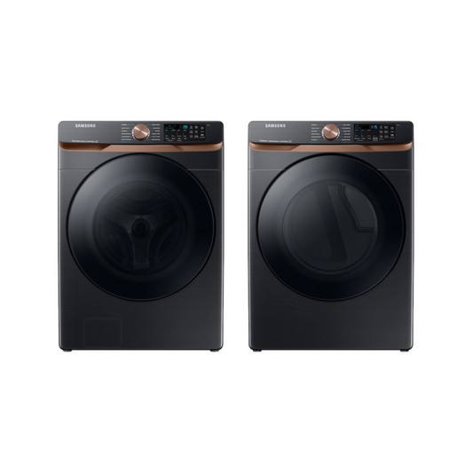 Samsung - WF50BG8300AVUS - 5.0 cu. ft. Extra Large Capacity Smart Front Load Washer with  Steam & DVG50BG8300VA3 - 7.5 Cu Ft Smart Gas Dryer – Brushed Black