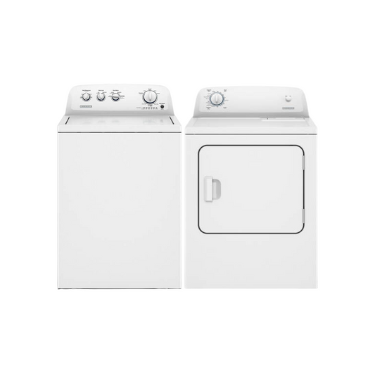 CONSERVATOR - VWW3809RW - 3.8 Cubic Foot Top Load Washer & VDEW6511RW - 6.5 Cubic Foot Front Load Electric Dryer - White