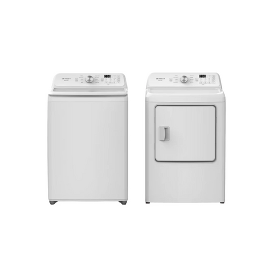 Crosley - CWM41155EW - 4.1 Cubic Foot Top Load Washer White & CDME70106EW - 7.0 Cubic Foot Electric Dryer with Wrinkle Prevention