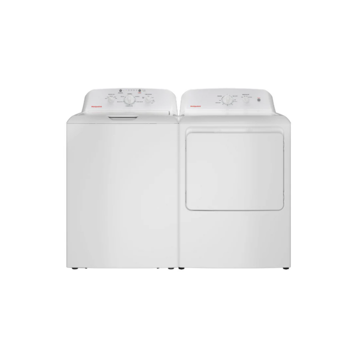 Hotpoint - HTW265ASWWW - 4.0 cu. ft. Capacity Washer & HTX26EASWWW - 6.2 cu. ft. Capacity Electric Dryer