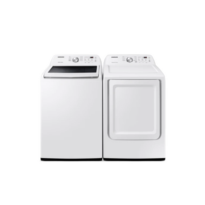 Samsung - WA45T3200AW – 4.5 Cu. Ft. Top Load Washer with Vibration Reduction Technology+ &  DVE45T3200W – 7.2 Cu. Ft. Electric Dryer with Sensor Dry