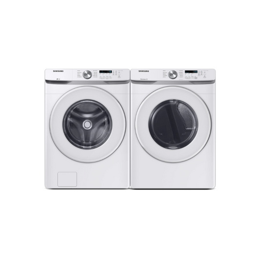 Samsung - WF45T6000AW/A5 – 4.5 Cu. Ft. Front Load Washer with Vibration Reduction Technology+ & DVE45T6000W/A3 – 7.5 Cu. Ft. Electric Dryer with Sensor Dry