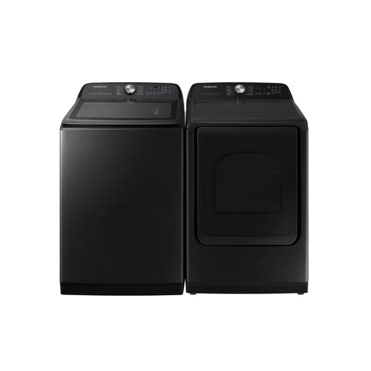 Samsung - WA52DG5500AV - 5.2 Cu Ft Smart Top‑Load Washer & DVE52A5500V - 7.4 Cu Ft Smart Electric Dryer - Black