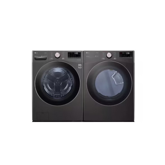 LG - WM4000HBA - 4.5 cu. ft. Ultra Large Capacity Front Load Washer & DLEX4000B - 7.4 cu. ft. Ultra Large Capacity Smart wi-fi Enabled Front Load Electric Dryer