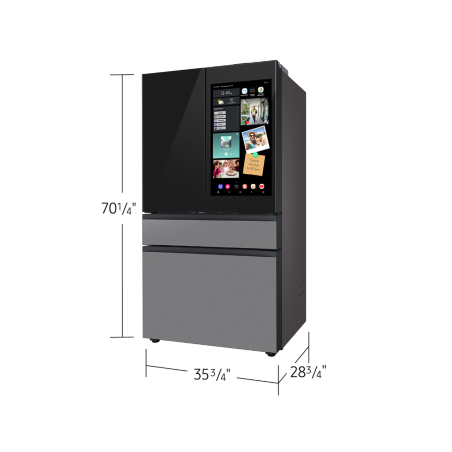 Samsung - RF90F23AECR - AI Family Hub™ | AI Vision Inside™ & AOD | 23 cu.ft. Counter Depth 4-Door French Door (Open Box)